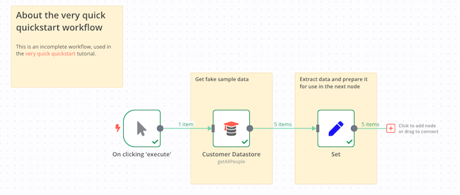 Click to add a new node to the workflow